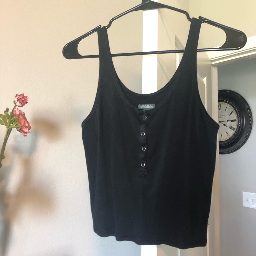 Snap Front Crop Tank Top
